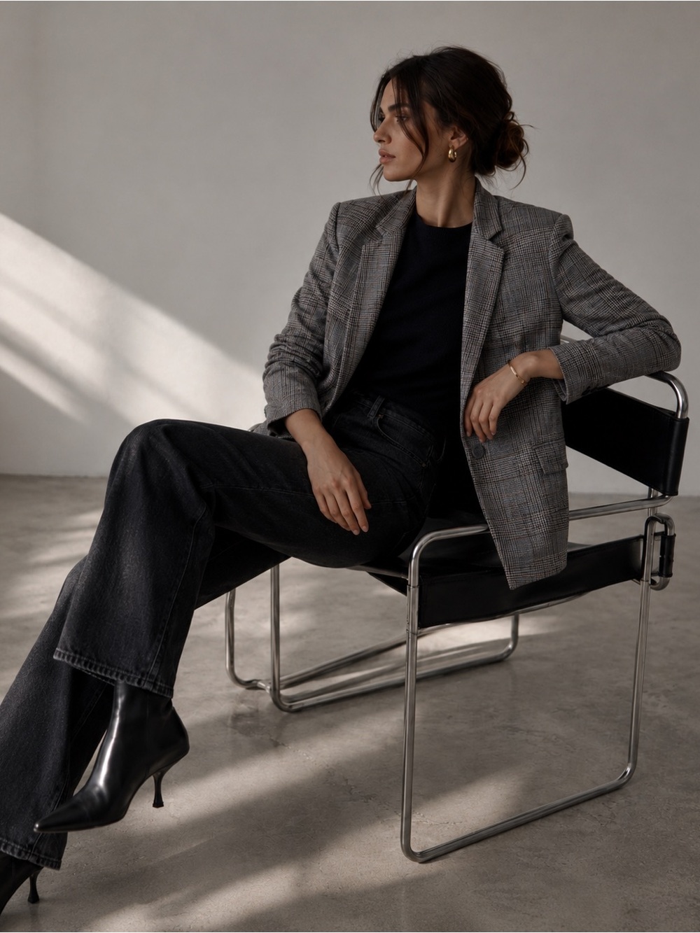 Anthropologie Ro & De Gray Plaid Tailored Blazer XS